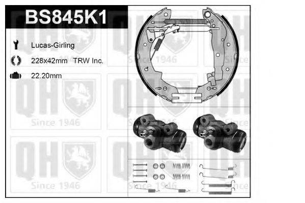 QUINTON HAZELL BS845K1 Комплект гальм, барабанний гальмівний механізм