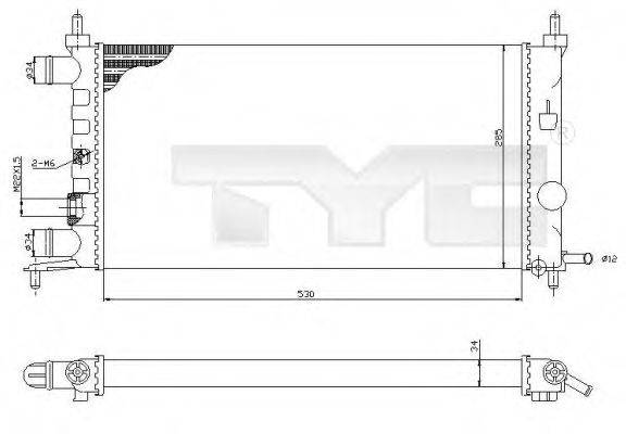 TYC 7250025R Радіатор, охолодження двигуна