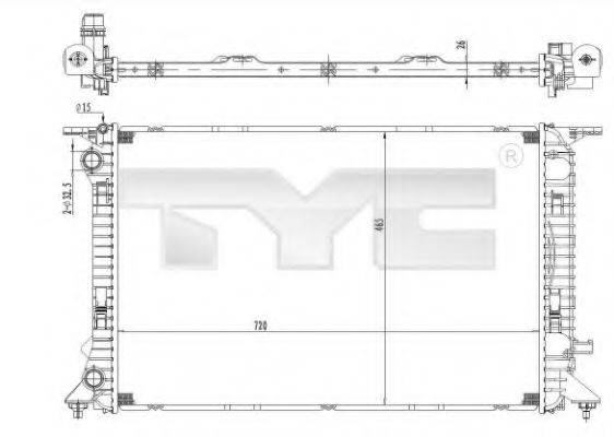 TYC 7020036 Радіатор, охолодження двигуна