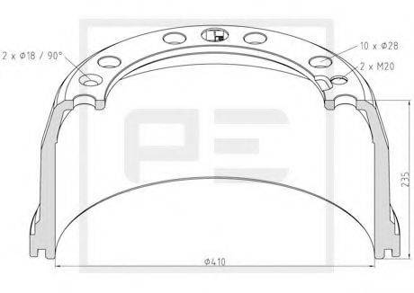 PE AUTOMOTIVE 14613600A Гальмівний барабан