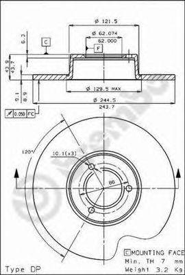 BREMBO 08396910 гальмівний диск