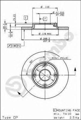 BREMBO 08587710 гальмівний диск