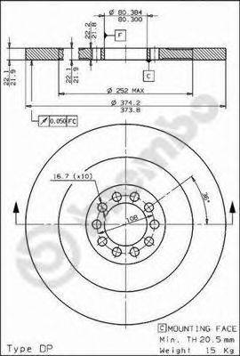 BREMBO 08675020 гальмівний диск