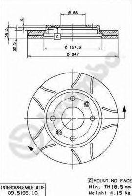 BREMBO 09519675 гальмівний диск