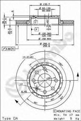 BREMBO 09552724 гальмівний диск