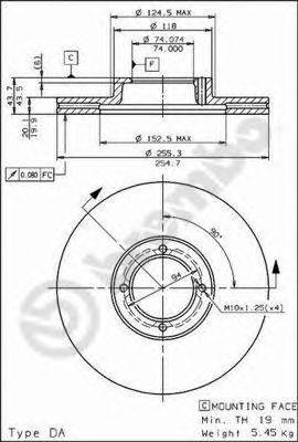 BREMBO 09567710 гальмівний диск