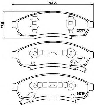 BREMBO P07003 Комплект гальмівних колодок, дискове гальмо