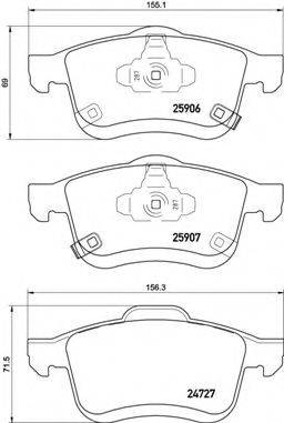 BREMBO P23155 Комплект гальмівних колодок, дискове гальмо