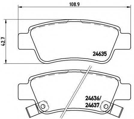 BREMBO P28046 Комплект гальмівних колодок, дискове гальмо