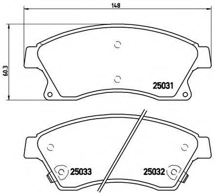 BREMBO P59076 Комплект гальмівних колодок, дискове гальмо