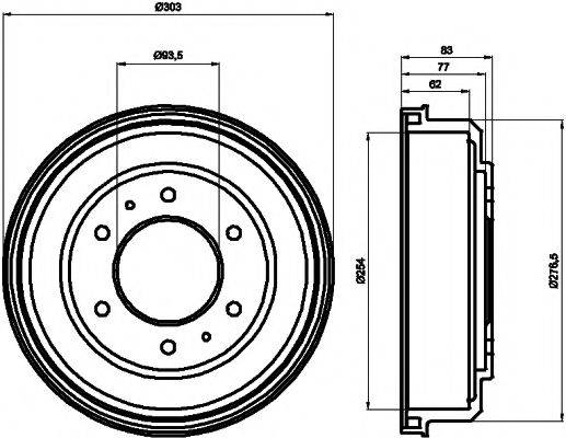 MINTEX MBD128 Гальмівний барабан