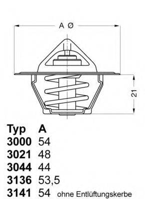 WAHLER 313688D50 Термостат, охолоджуюча рідина