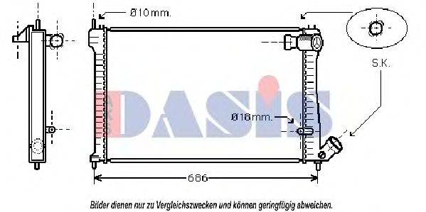 AKS DASIS 060790N Радіатор, охолодження двигуна