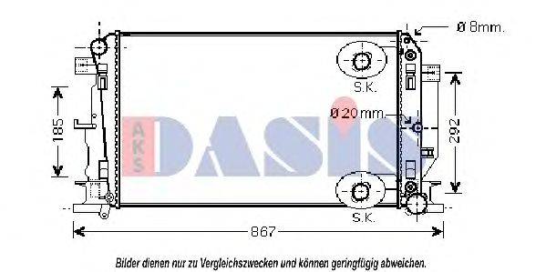 AKS DASIS 120001N Радіатор, охолодження двигуна