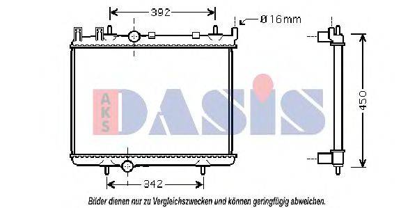 AKS DASIS 160084N Радіатор, охолодження двигуна