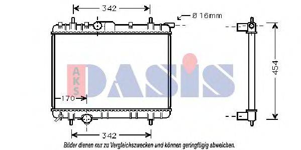 AKS DASIS 160098N Радіатор, охолодження двигуна