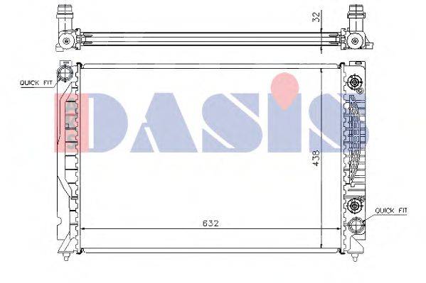 AKS DASIS 480058N Радіатор, охолодження двигуна