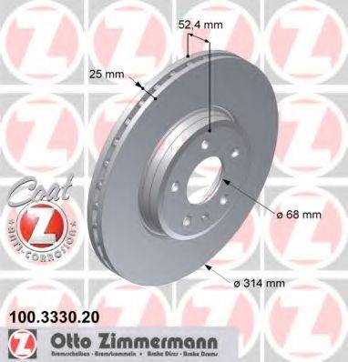 ZIMMERMANN 100333020 гальмівний диск