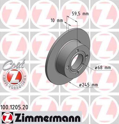 ZIMMERMANN 100120520 гальмівний диск