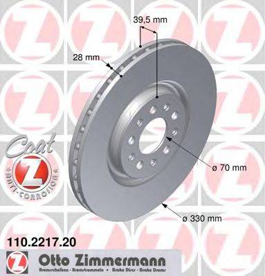 ZIMMERMANN 110221720 гальмівний диск