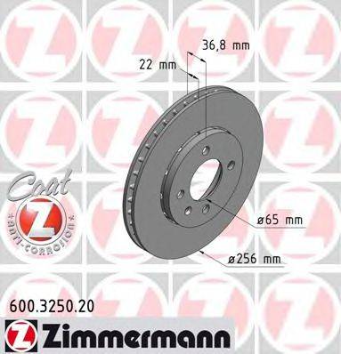 ZIMMERMANN 600325020 гальмівний диск