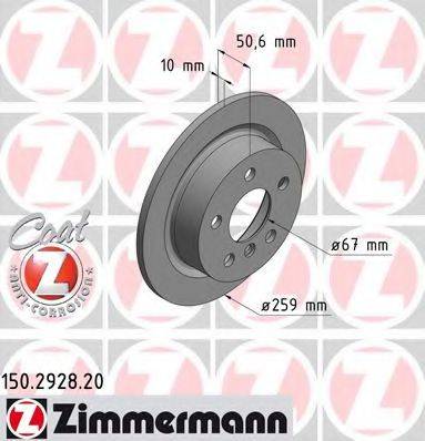 ZIMMERMANN 150292820 гальмівний диск