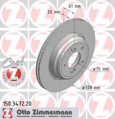 ZIMMERMANN 150347220 гальмівний диск