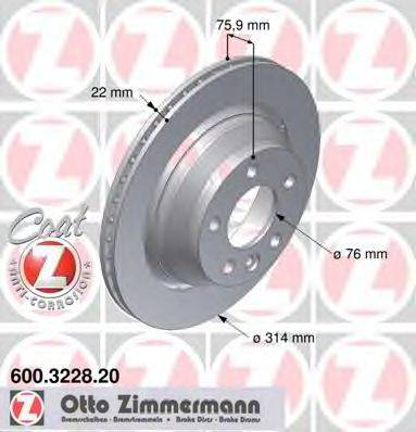 ZIMMERMANN 600322820 гальмівний диск