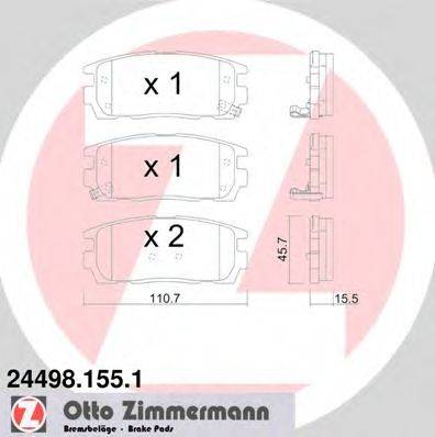 ZIMMERMANN 244981551 Комплект гальмівних колодок, дискове гальмо