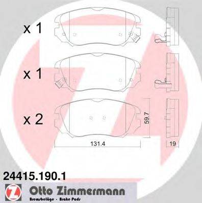 ZIMMERMANN 244151901 Комплект гальмівних колодок, дискове гальмо