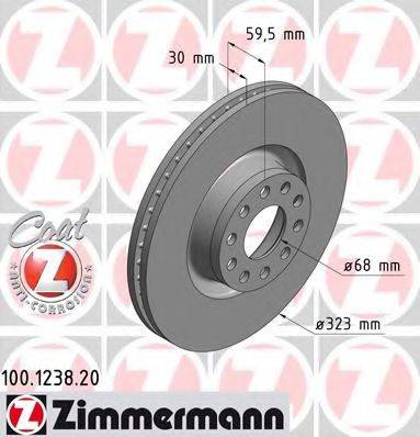 ZIMMERMANN 100123820 гальмівний диск