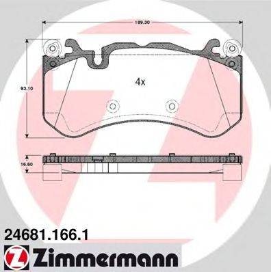 ZIMMERMANN 246811661 Комплект гальмівних колодок, дискове гальмо