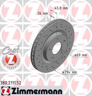 ZIMMERMANN 380211152 гальмівний диск