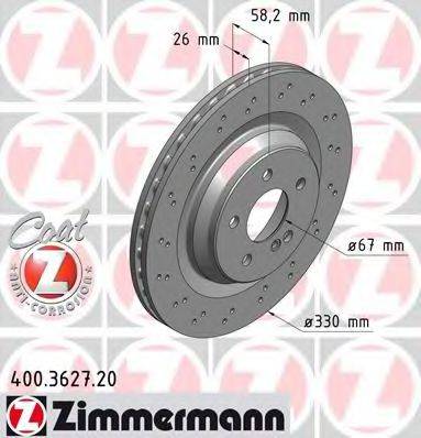 ZIMMERMANN 400362720 гальмівний диск