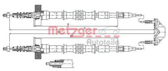 METZGER 115861 Трос, стоянкова гальмівна система