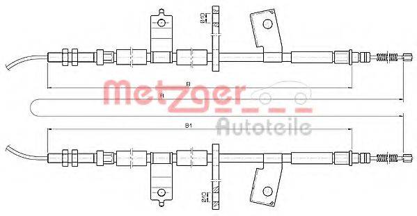 METZGER 173513 Трос, стоянкова гальмівна система