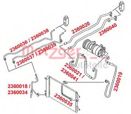 METZGER 2360035 Трубопровід високого/низкого тиску, кондиціонер