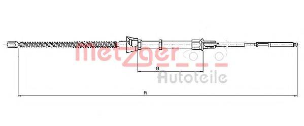 METZGER 107136 Трос, стоянкова гальмівна система