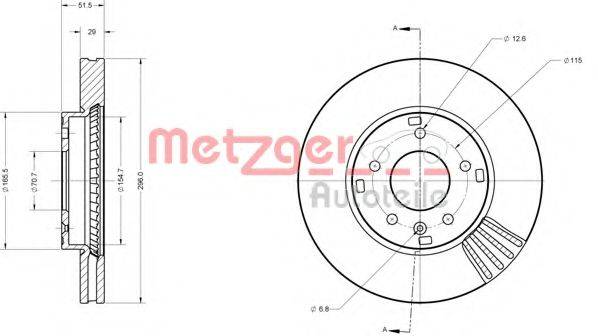 METZGER 6110256 гальмівний диск