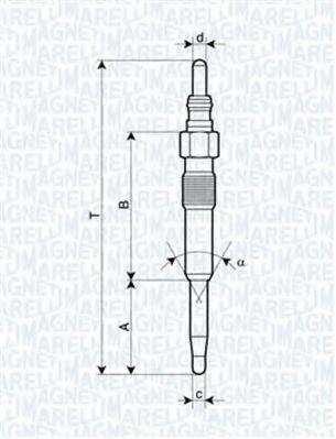 MAGNETI MARELLI 062900038304 Свічка розжарювання