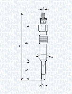 MAGNETI MARELLI 062503901304 Свічка розжарювання