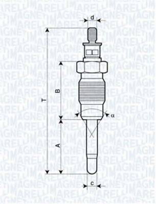 MAGNETI MARELLI 062900016304 Свічка розжарювання