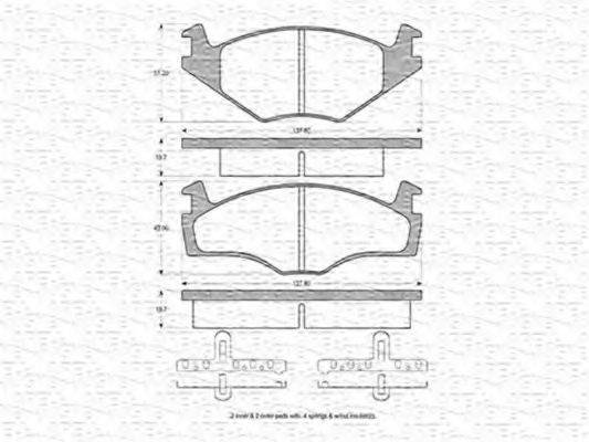 MAGNETI MARELLI 363702160009 Комплект гальмівних колодок, дискове гальмо