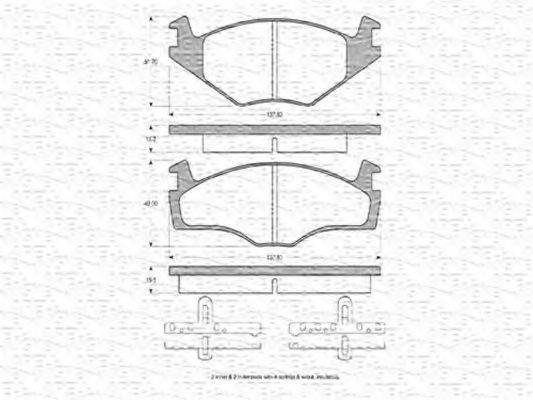 MAGNETI MARELLI 363702160010 Комплект гальмівних колодок, дискове гальмо