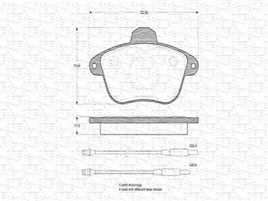 MAGNETI MARELLI 363702160262 Комплект гальмівних колодок, дискове гальмо