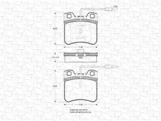 MAGNETI MARELLI 363702160269 Комплект гальмівних колодок, дискове гальмо