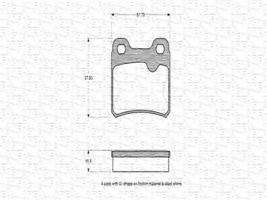 MAGNETI MARELLI 363702160272 Комплект гальмівних колодок, дискове гальмо