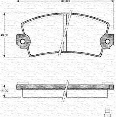 MAGNETI MARELLI 363702161064 Комплект гальмівних колодок, дискове гальмо