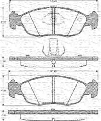 MAGNETI MARELLI 363702161077 Комплект гальмівних колодок, дискове гальмо