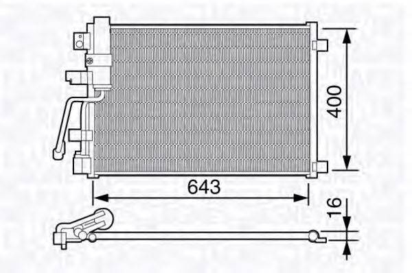 MAGNETI MARELLI 350203671000 Конденсатор, кондиціонер